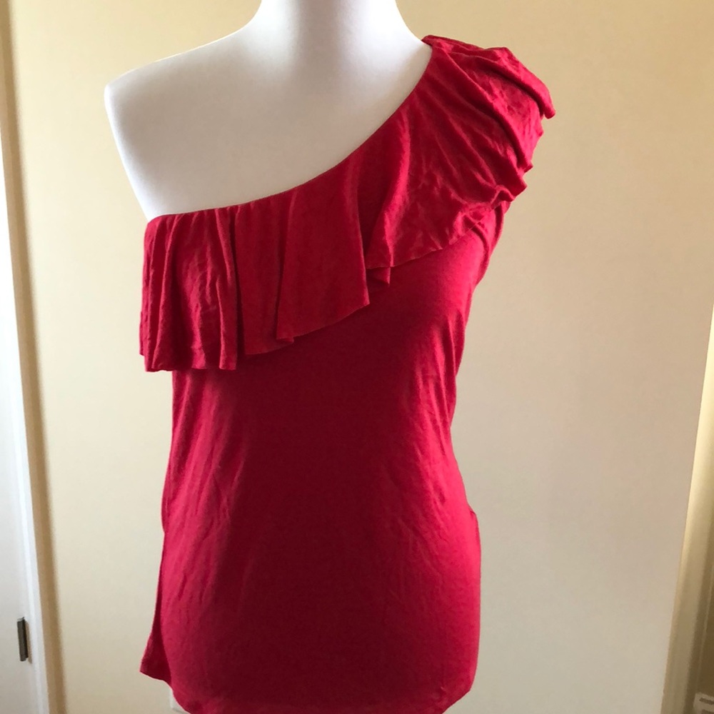 Red one shoulder top